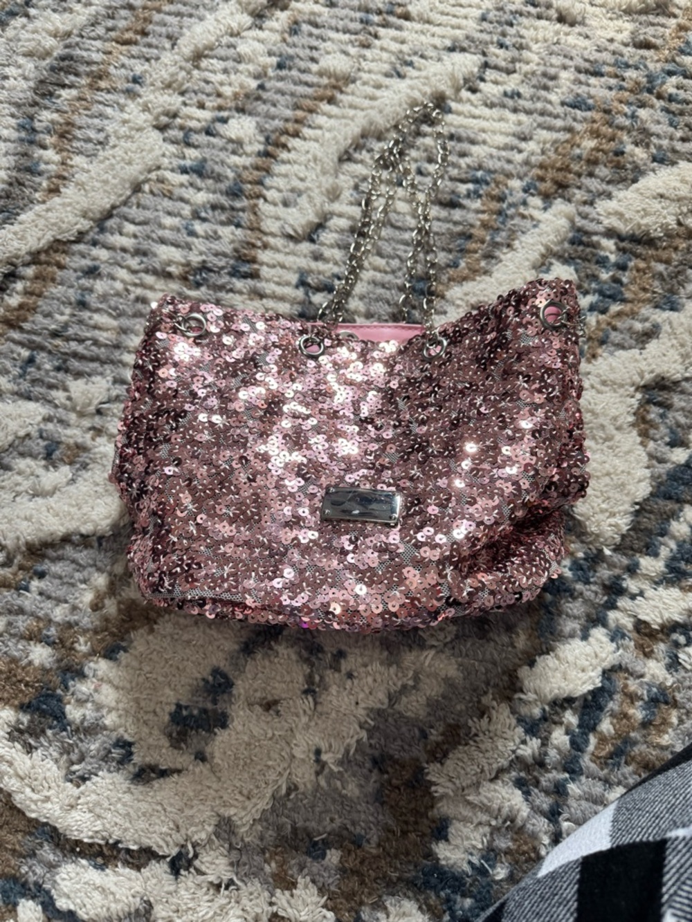 Pink Sequin Chain-Handle Tote Bag - Picture 7 of 7
